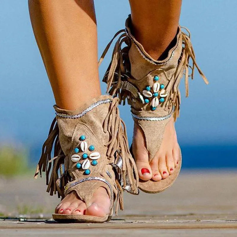 Victoria™ - Retro Sandały Boho z Frędzlami