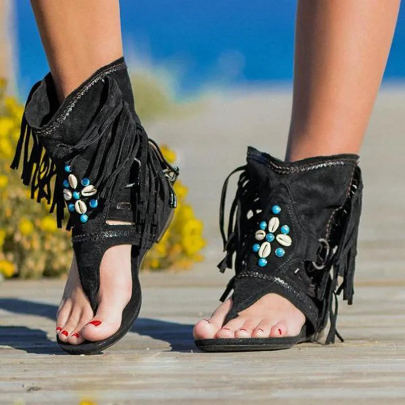 Victoria™ - Retro Sandały Boho z Frędzlami