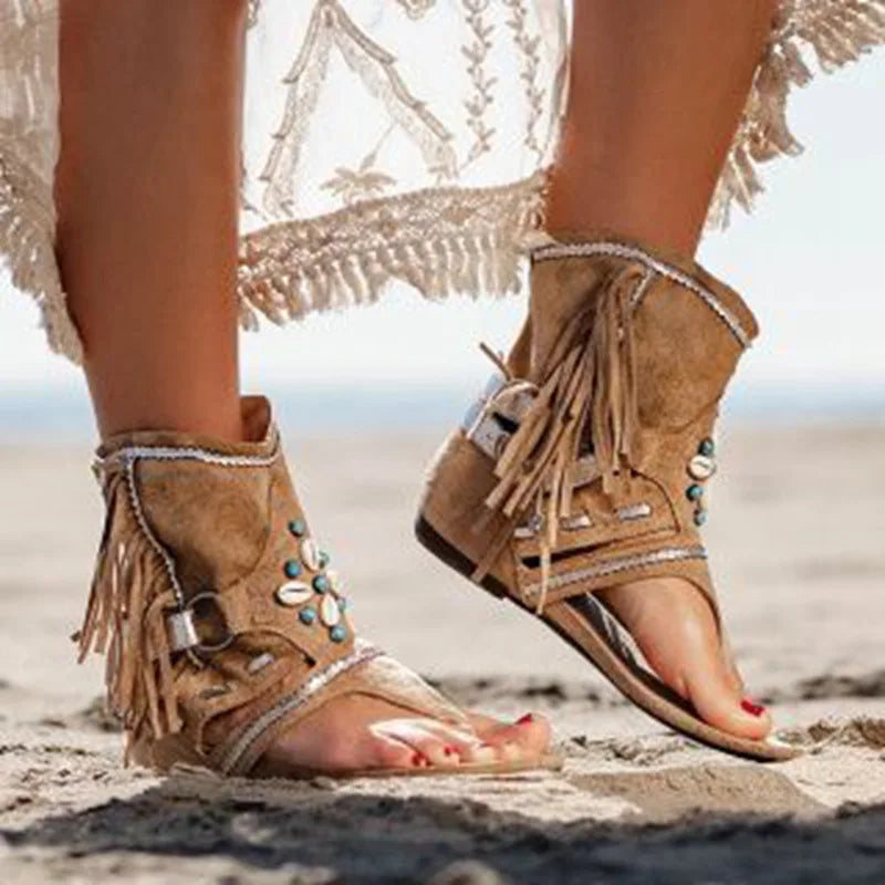 Victoria™ - Retro Sandały Boho z Frędzlami